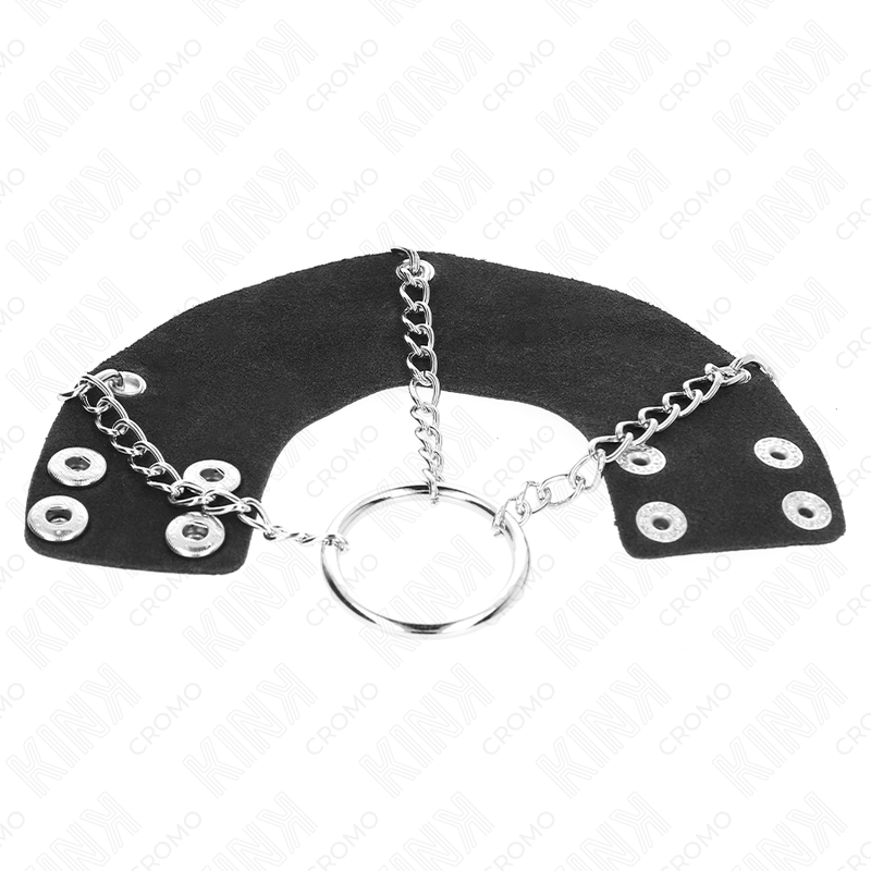KINK - PENIS RING 4 CM CHAIN ​​7 CM METAL WITH LEATHER STRAPS