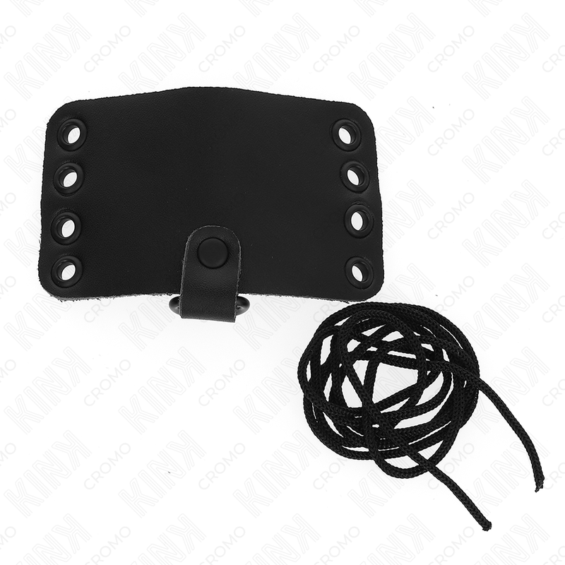 KINK - LEATHER PENIS RING WITH LACE CLOSURE AND SHOELACES