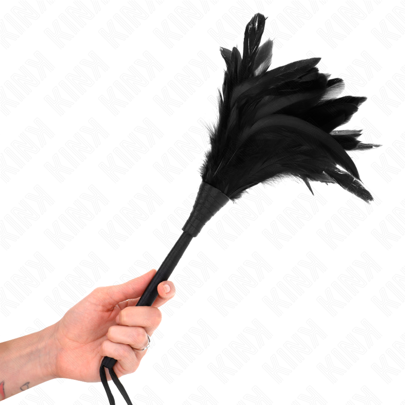 KINK - BLACK MAIDS HORN-SHAPED TICKLE CHICKEN FEATHERS 36 CM