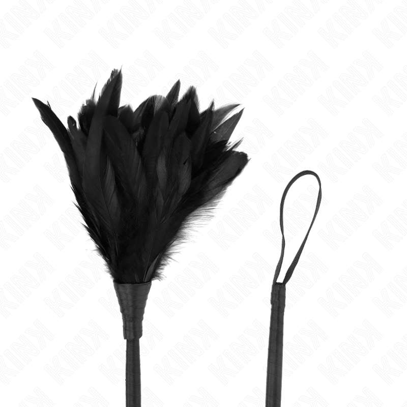 KINK - BLACK MAIDS HORN-SHAPED TICKLE CHICKEN FEATHERS 36 CM