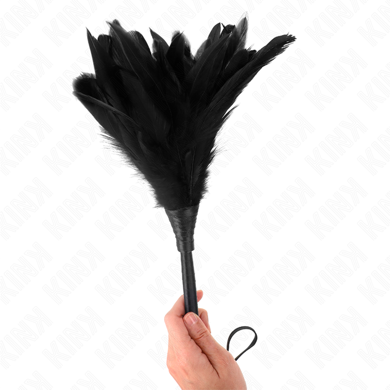 KINK - BLACK MAIDS HORN-SHAPED TICKLE CHICKEN FEATHERS 36 CM