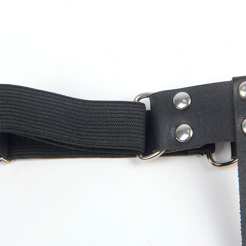 SUBBLIME - 953744 ADJUSTABLE PUNK TIGHTS IN LEATHER BLACK ONE SIZE