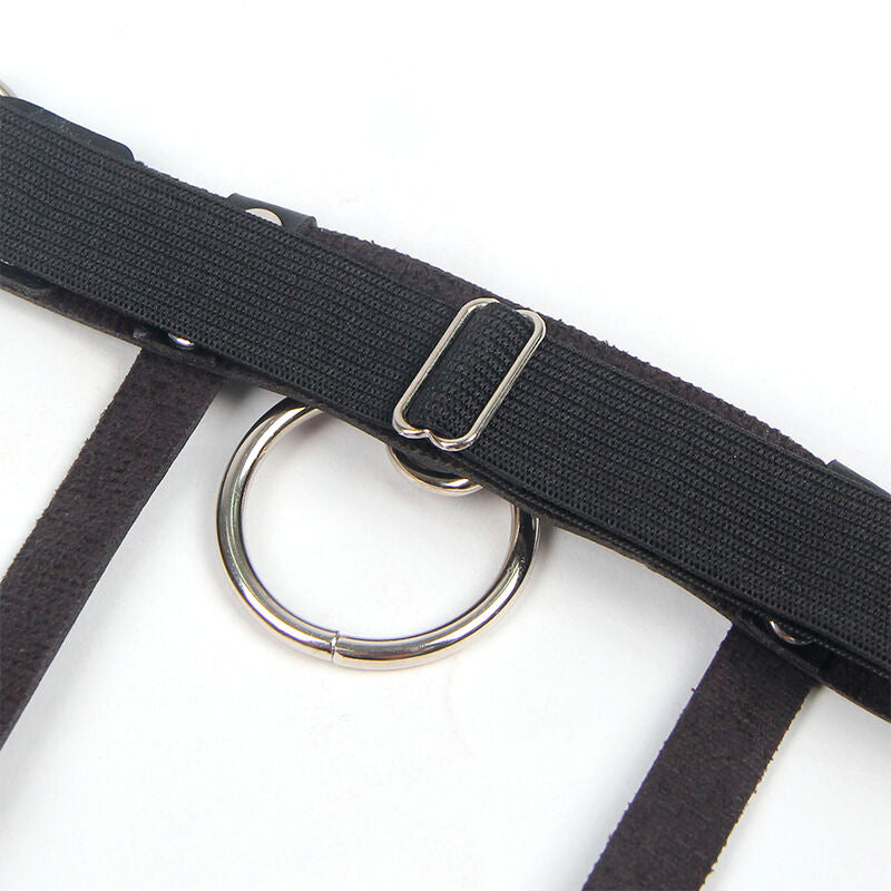 SUBBLIME - 953744 ADJUSTABLE PUNK TIGHTS IN LEATHER BLACK ONE SIZE