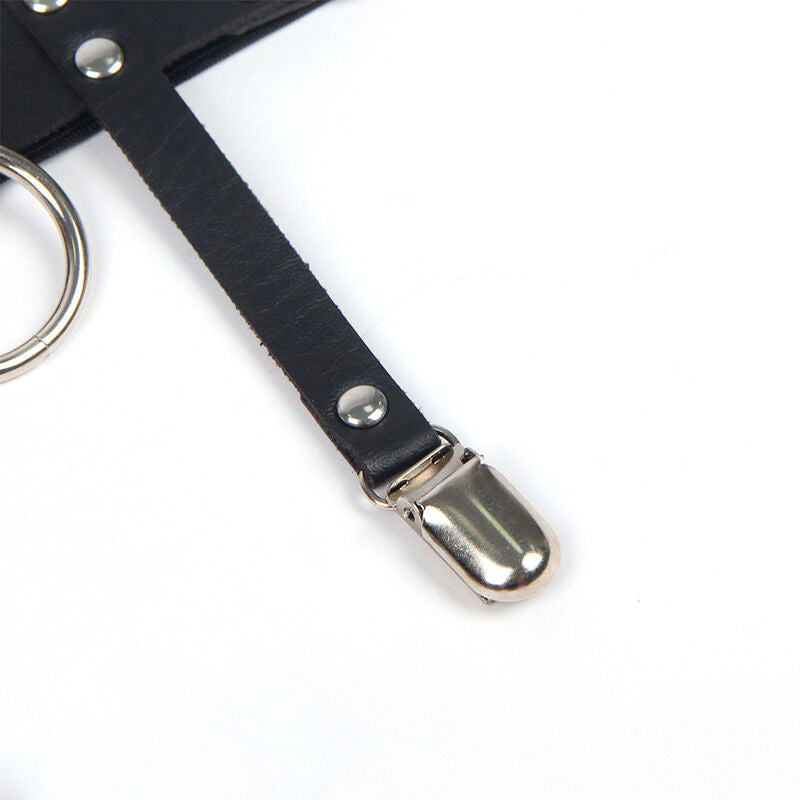 SUBBLIME - 953744 ADJUSTABLE PUNK TIGHTS IN LEATHER BLACK ONE SIZE