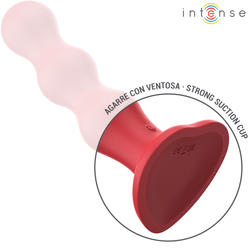 INTENSE - CODY VIBRATOR WITH SUCTION CUPS RED REMOTE CONTROL
