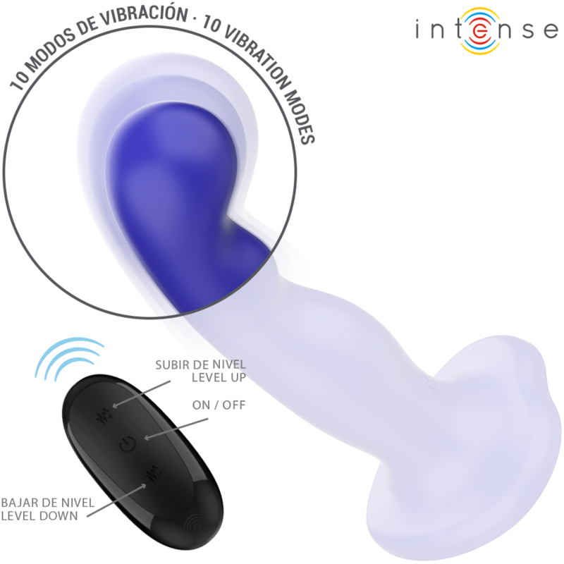 INTENSE - SHORTY VIBRATOR WITH SUCTION CUPS BLUE REMOTE CONTROL