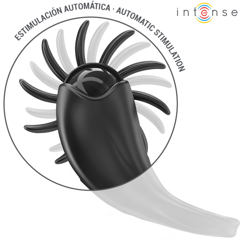 INTENSE - MABEL VIBRATION RING 10 VIBRATIONS WITH CLITORAL RIST Stimulator BLACK