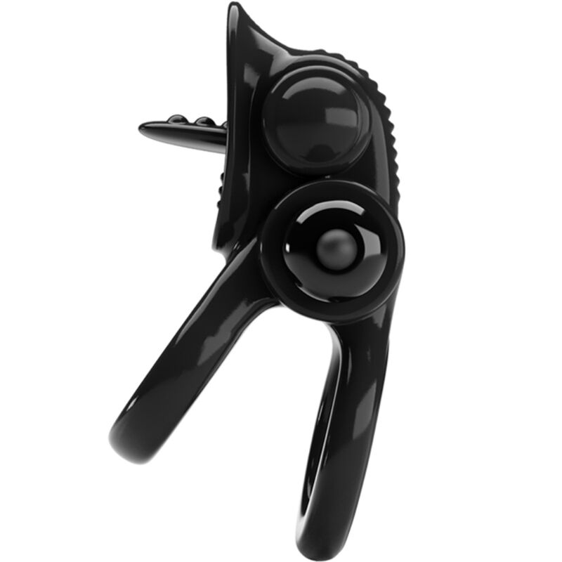 PRETTY LOVE - PASSIONATE RING DOUBLE VIBRATION RING + CLITORAL STIMULATOR BLACK