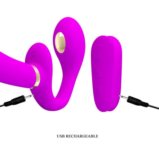 PRETTY LOVE - THUNDERBIRD DOPPELTER STRAP-ON-VIBRATOR MIT FERNBEDIENUNG LILA
