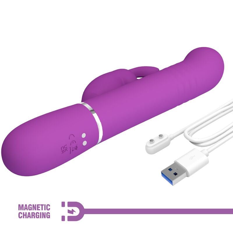 PRETTY LOVE - COALE 4 IN 1 MULTIFUNCTIONAL RABBIT VIBRATOR PURPLE
