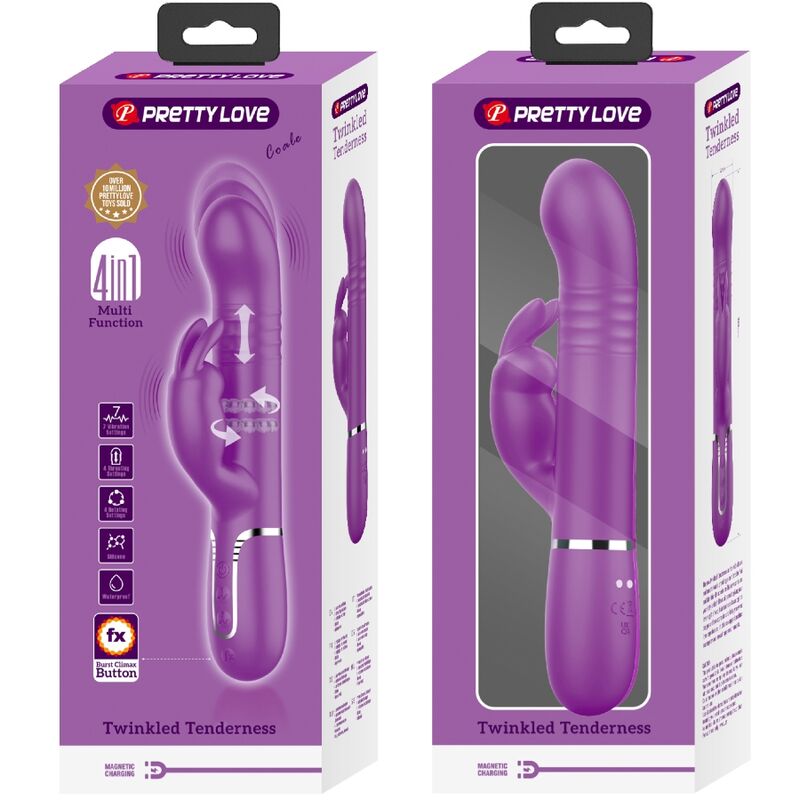 PRETTY LOVE - COALE 4 IN 1 MULTIFUNCTIONAL RABBIT VIBRATOR PURPLE
