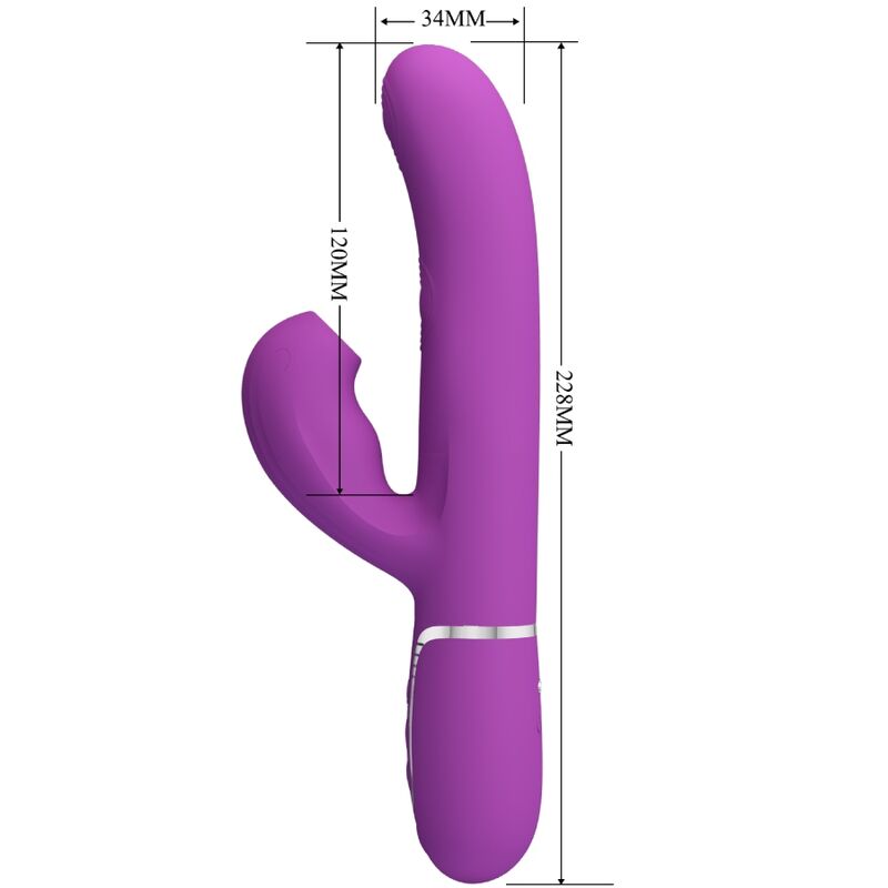 PRETTY LOVE - PERLITA 3 IN 1 MULTIFUNCTIONAL RABBIT VIBRATOR PURPLE