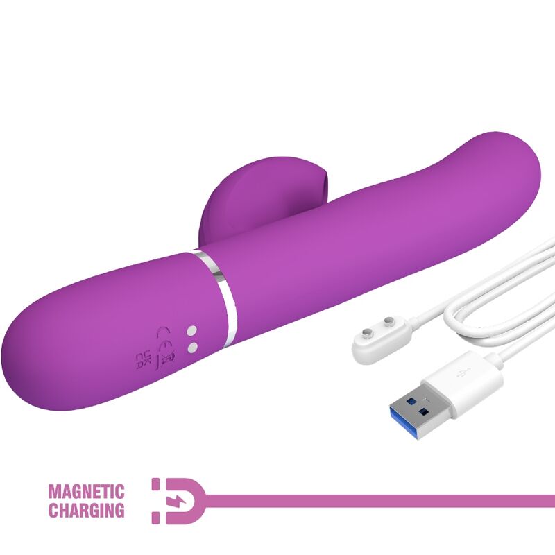 PRETTY LOVE - PERLITA 3 IN 1 MULTIFUNCTIONAL RABBIT VIBRATOR PURPLE