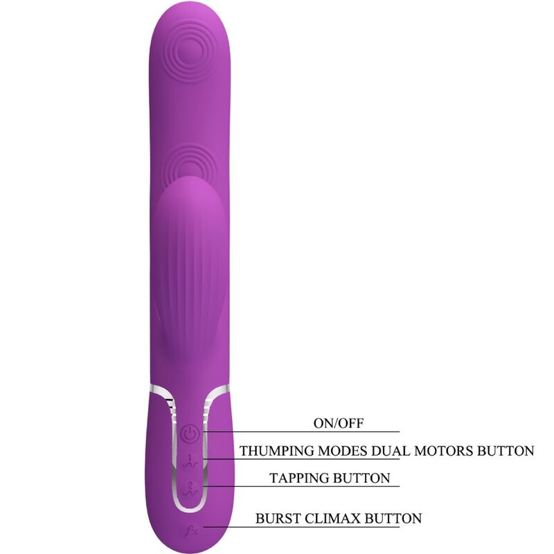 PRETTY LOVE - PERLITA 3 IN 1 MULTIFUNCTIONAL RABBIT VIBRATOR PURPLE