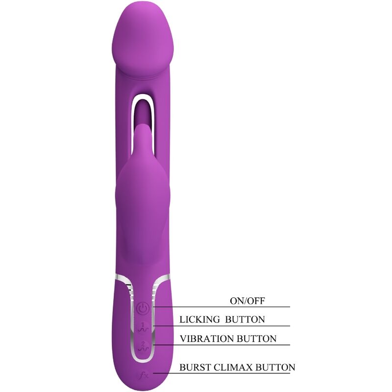 PRETTY LOVE - KAMPAS 3 IN 1 MULTIFUNCTION RABBIT VIBRATOR PURPLE