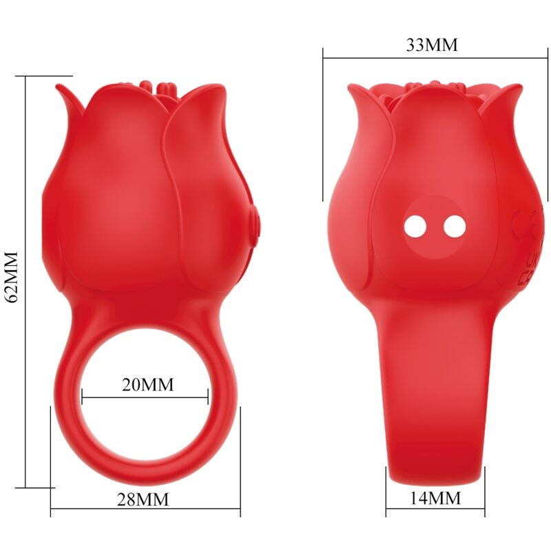 PRETTY LOVE - JAE ROSE FÖRMIGER FINGERVIBRATOR 10 VIBRATIONEN ROT