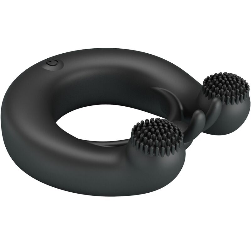 PRETTY LOVE - DAHLIA VIBRATION RING + CLITORAL Stimulator 12 VIBRATIONS BLACK