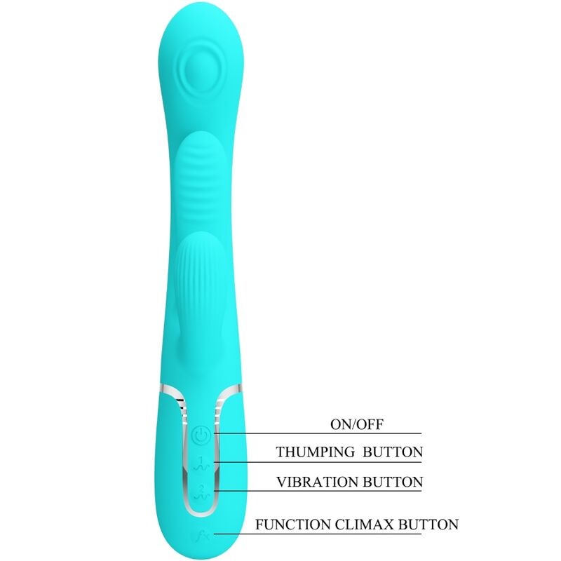 PRETTY LOVE - SHANIA TRIPLE RABBIT MULTIFUNCTIONAL VIBRATOR 3 IN 1 BLUE
