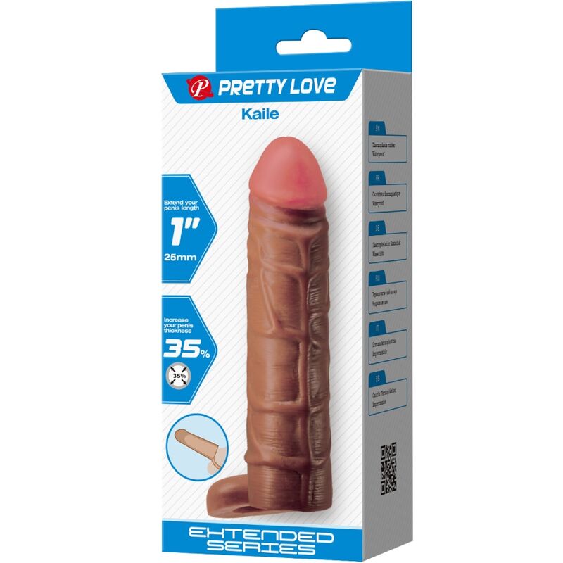 PRETTY LOVE - KAILE PENIS SHEATH WITH 2.5 CM EXTENSION MULATTE