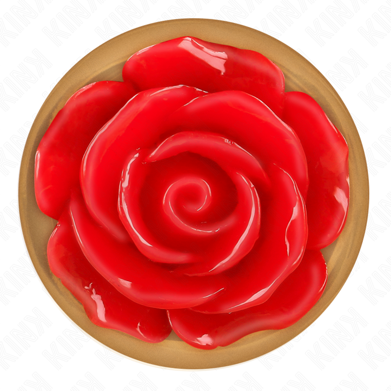 KINK - PINK GOLDEN ANAL PLUG WITH RED ROSE L