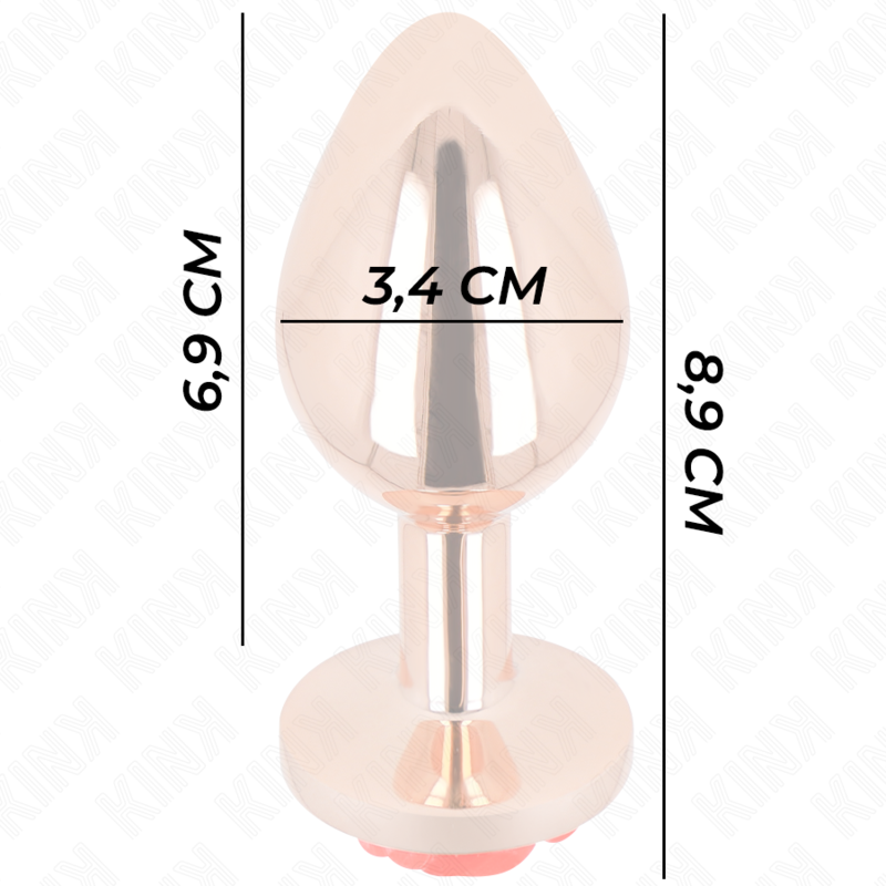KINK - PINK GOLDEN ANAL PLUG WITH RED ROSE M
