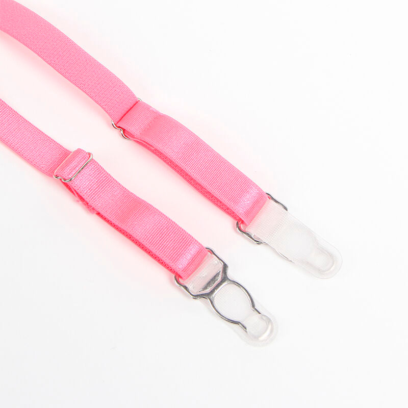 SUBBLIME - 955366 Bra Set with Lace and Garter Belt Pink and Purple L/XL