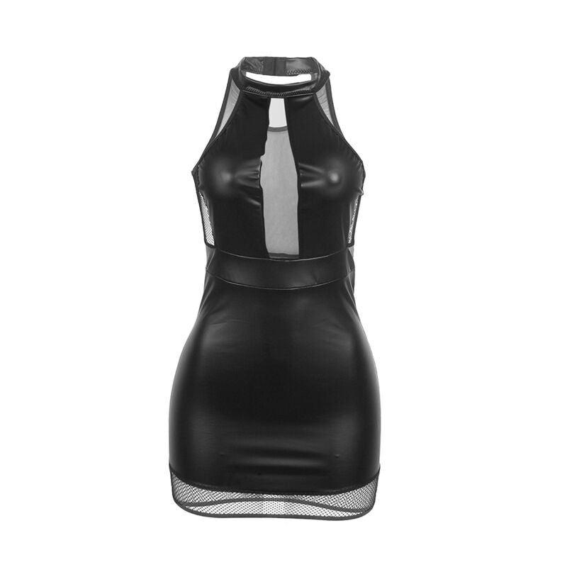 SUBBLIME - 955472 Neckholder Dress with Sheer Panels, Black, S/M