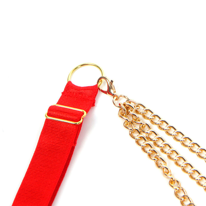 SUBBLIME - 955526 Bra Set with Chains and Mesh Heart Red L/XL