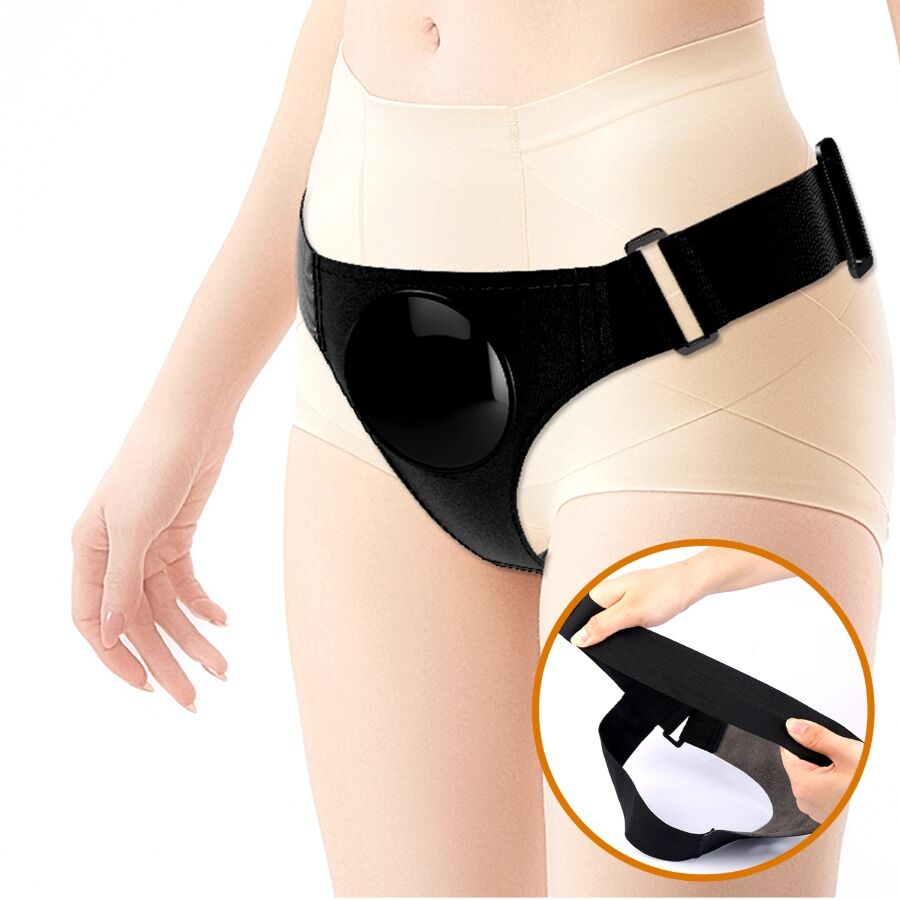 PRETTY LOVE - UNIVERSAL HARNESS SLIP WITH VIBRANT AND SQUIRTING DILDO 15.5 CM MULATO