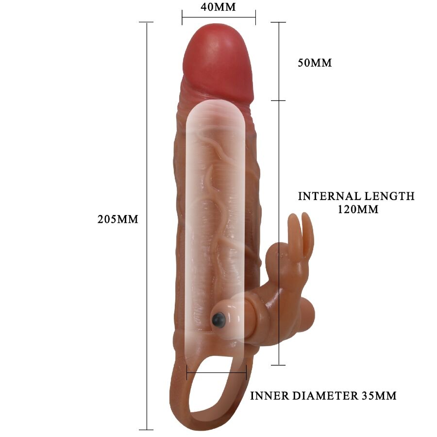 PRETTY LOVE - OSMAR PENIS SLEEVE + VIBRATORY CLITORAL STIMULATOR