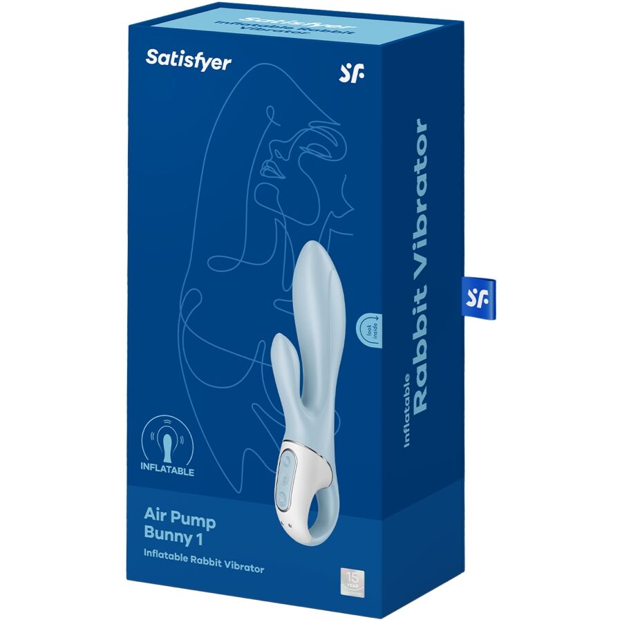 SATISFYER - AIR PUMP BUNNY 1 INFLATABLE RABBIT VIBRATOR BLUE