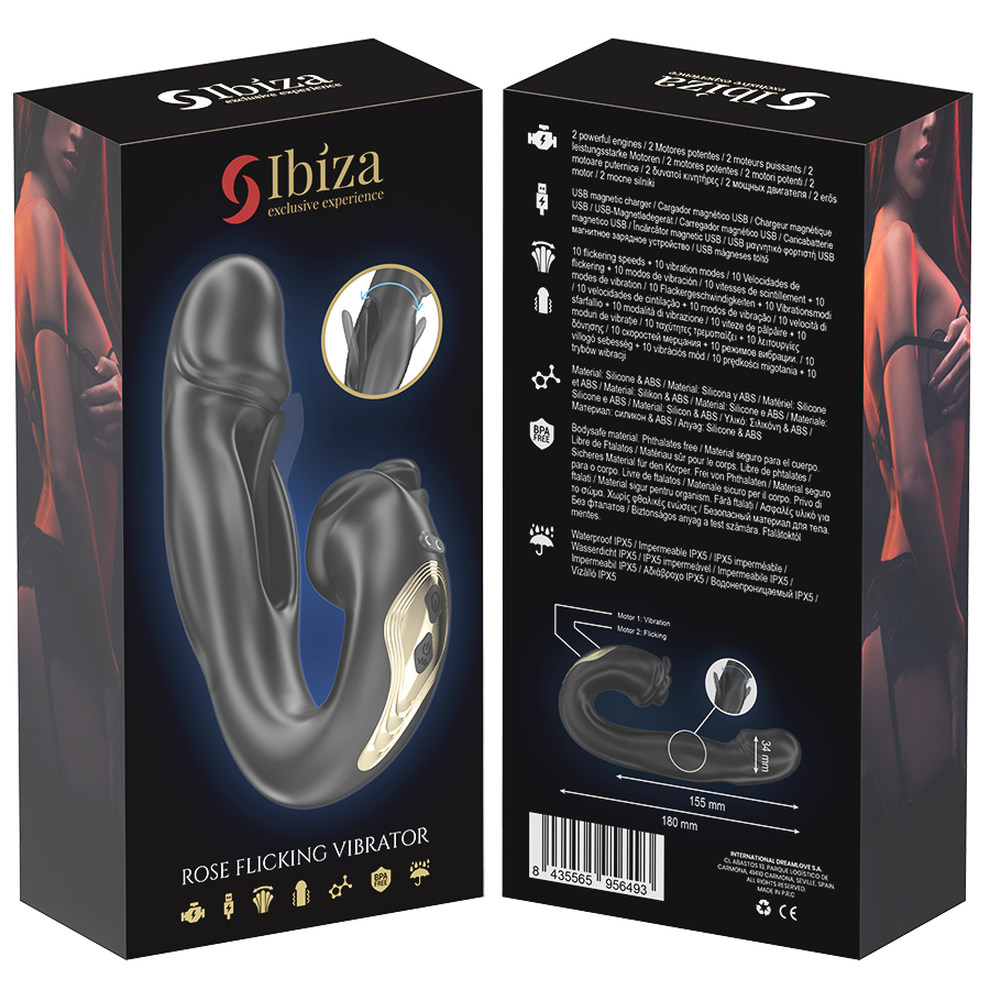 IBIZA - ROSE VIBRATOR SNAP EFFECT AND CLITORAL STIMULATOR