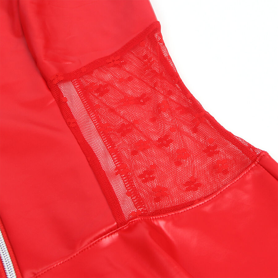 SUBBLIME - 957735 LEDERKLEID MIT SPITZENREISSVERSCHLUSS ROT L/XL