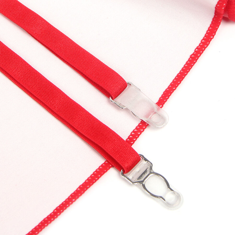 SUBBLIME - 957735 LEDERKLEID MIT SPITZENREISSVERSCHLUSS ROT L/XL