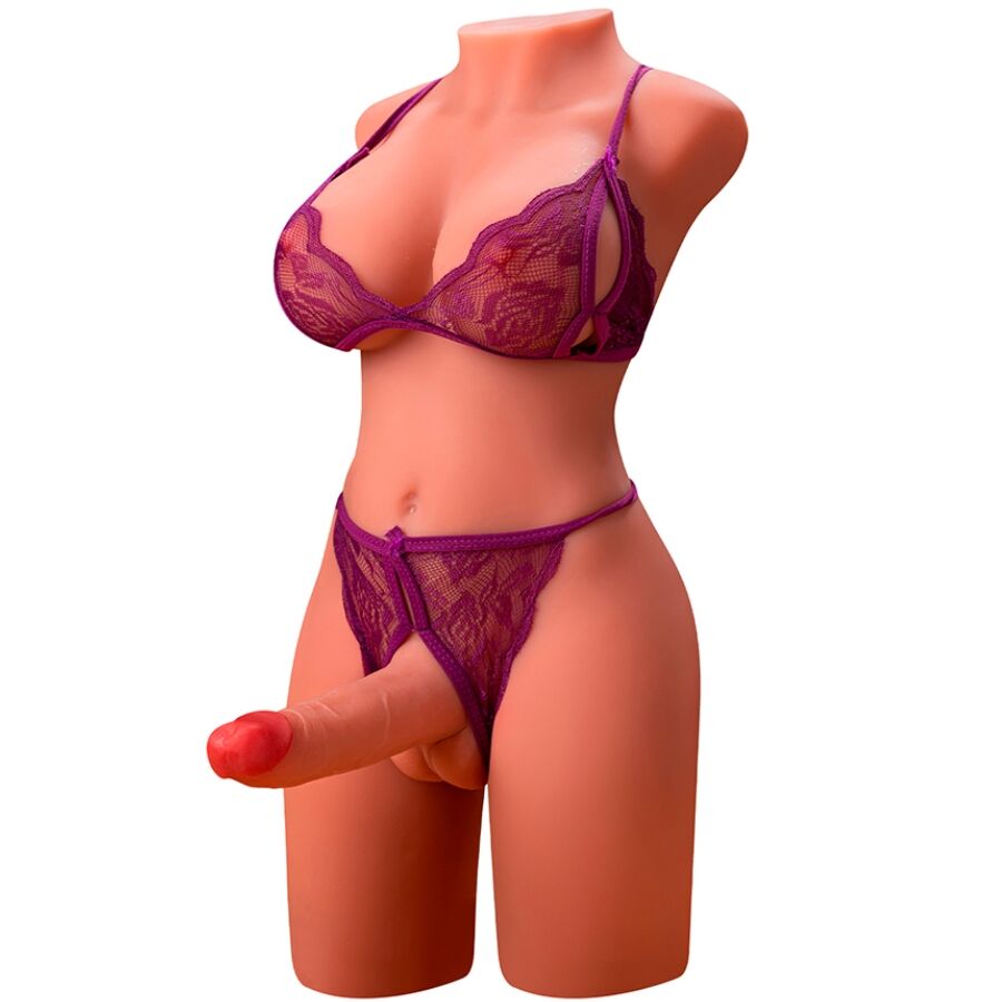 XISE - MIAH LADY BOY FEMALE TORSO WITH DILDO WITH VIBRATION AND THRUSH FUNCTION 55 CM