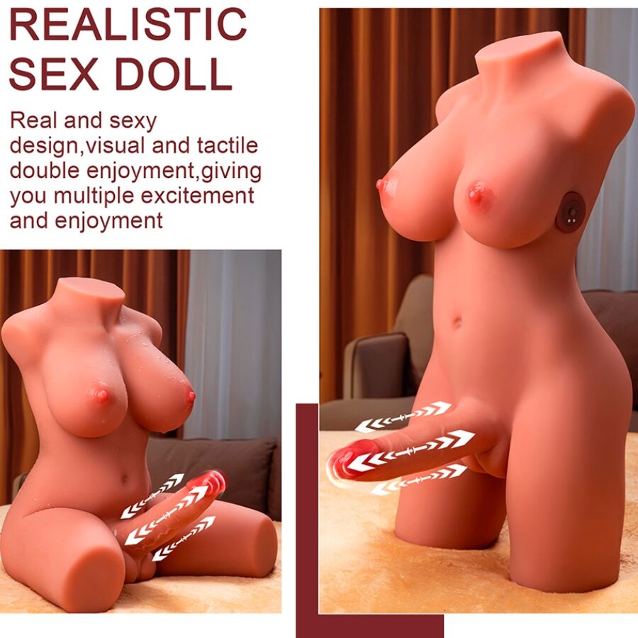 XISE - MIAH LADY BOY FEMALE TORSO WITH DILDO WITH VIBRATION AND THRUSH FUNCTION 55 CM