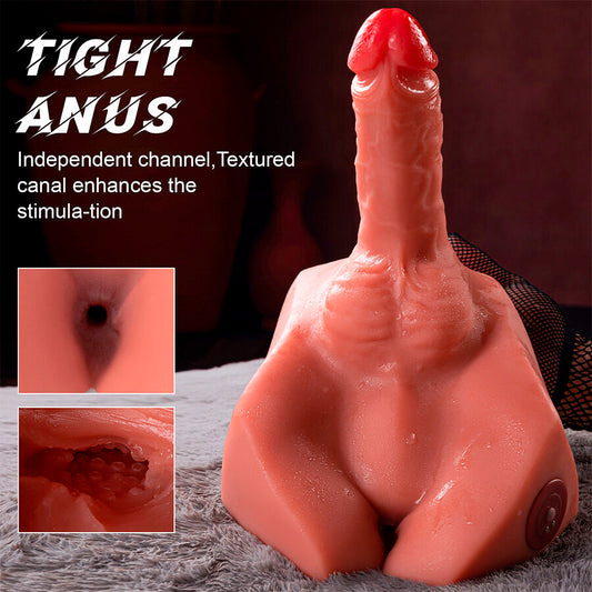 XISE - MICHAEL REALISTIC DILDO AND ANUS MASTURBATOR WITH THRUSHING FUNCTION, 15 CM