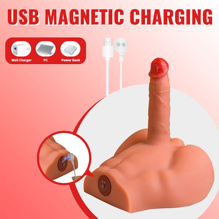 XISE - REALISTIC DILDO MASTURBATOR WITH FRONT POSITION AND THRUSH FUNCTION, 17.5 CM