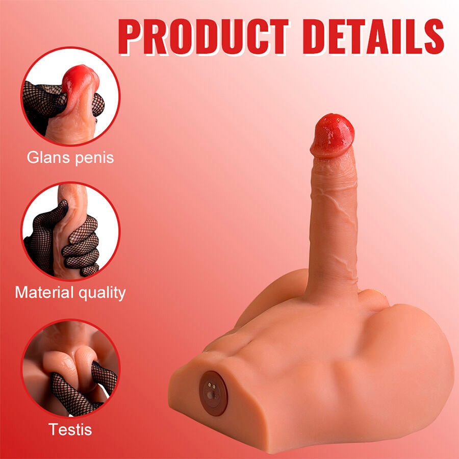 XISE - REALISTIC DILDO MASTURBATOR WITH FRONT POSITION AND THRUSH FUNCTION, 17.5 CM