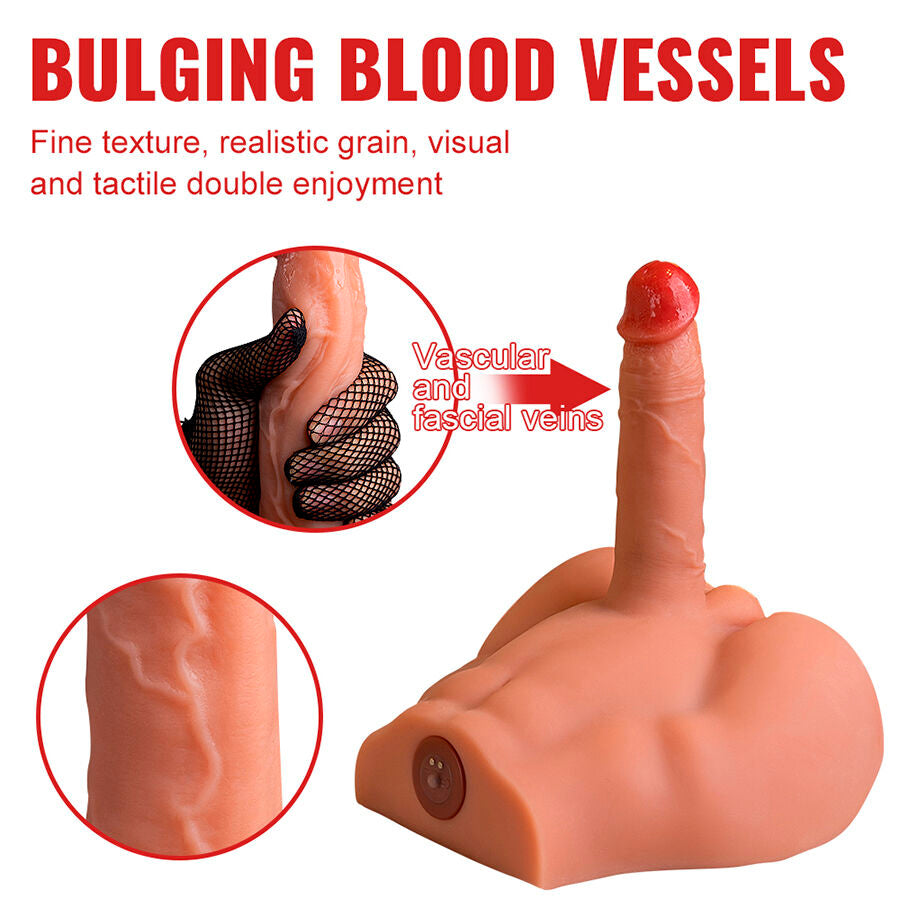 XISE - REALISTIC DILDO MASTURBATOR WITH FRONT POSITION AND THRUSH FUNCTION, 17.5 CM