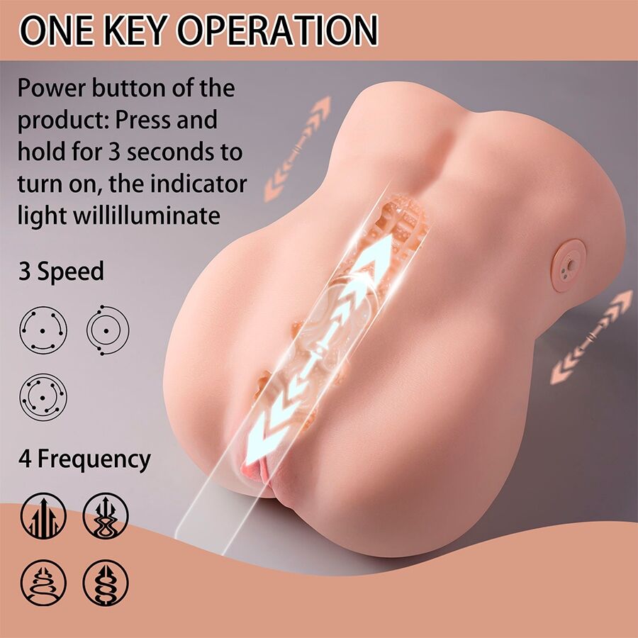 XISE - LYDIA Masturbator für die weibliche Vagina mit Stoßfunktion, 25 cm