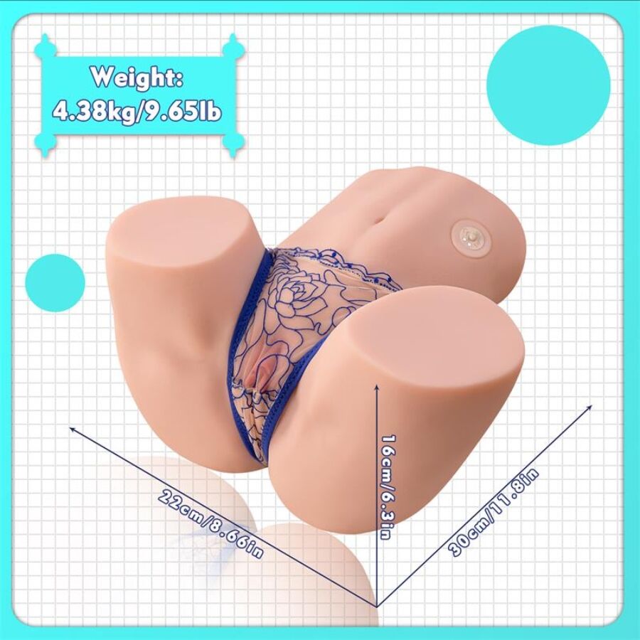 XISE - MAYA Realistic Masturbator with Suction Function for Vagina and Anus, Vibration and Suction Function, 4.5 kg