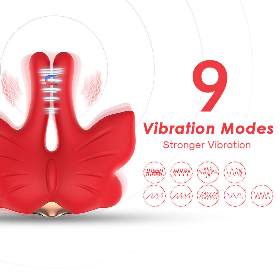 ARMONY - MAGNETIC VIBRATION NIPPLE CLAMPS, BUTTERFLY SHAPED, RED