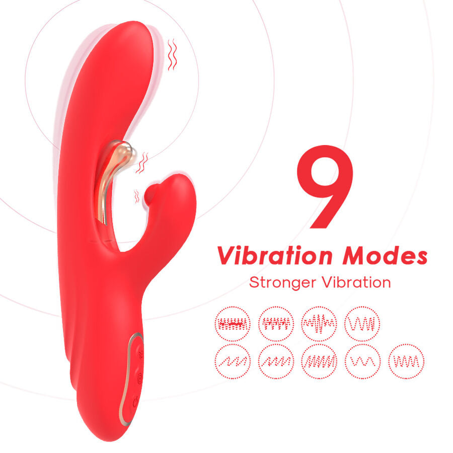 ARMONY - G-PUNKT- UND KLITORIS-STIMULATOR-VIBRATOR MIT OSZILLIERENDER ZUNGE ROT
