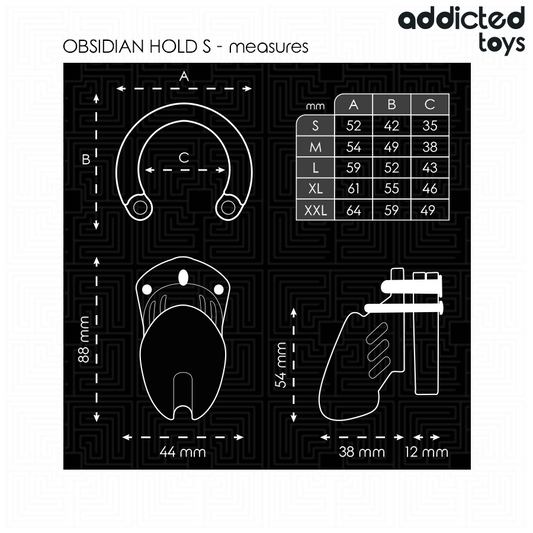 ADDICTED TOYS LOCKED - OBSIDIAN HOLD PENISKÄFIG GRÖSSE S