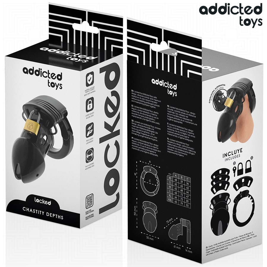 ADDICTED TOYS LOCKED - CHASTITY DEPTHS PENIS CAGE 7.5CM