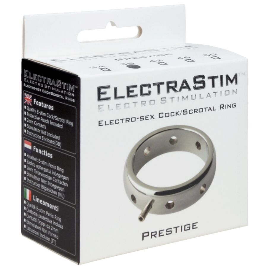ELECTRASTIM - PRESTIGE ELECTROMAGNETIC PENIS RING MADE OF METAL 34 MM