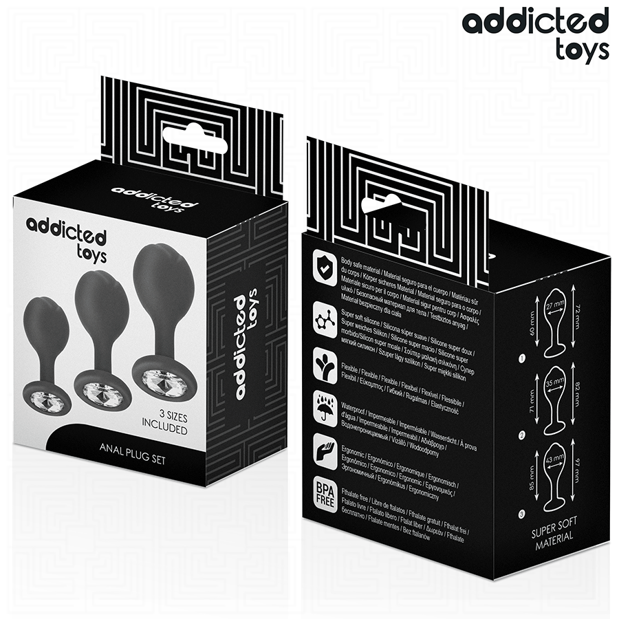 ADDICTED TOYS - SET OF 3 ANAL PLUG WITH JEWEL