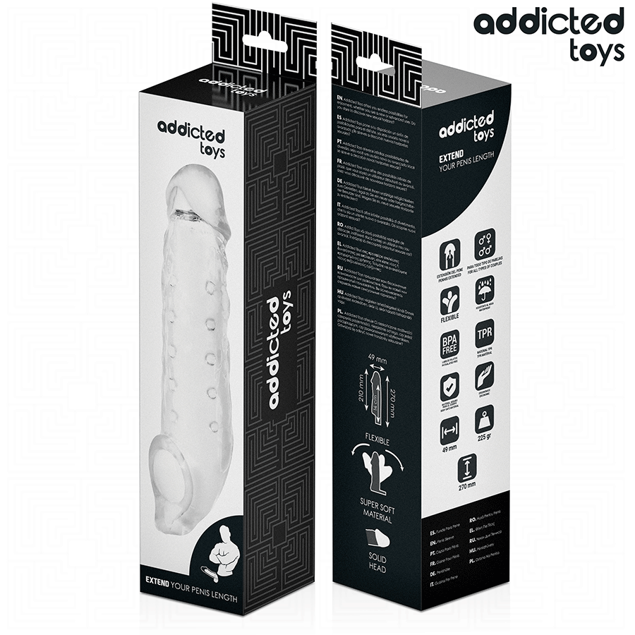 ADDICTED TOYS - TRANSPARENT PENIS EXTENSION SIZE S 23 CM