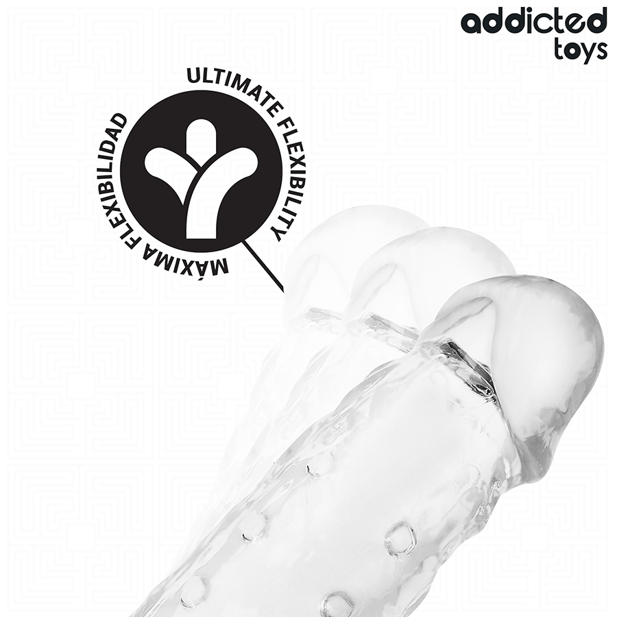 ADDICTED TOYS - TRANSPARENT PENISH SLEEVE SIZE M 27 CM